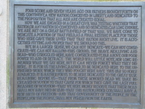Gettysburg Address Plaque at Soldiers National Cemetery 