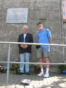 Doug Peterson (right) with Jurgen Litfin, brother of the first person shot trying to escape into West Berlin.