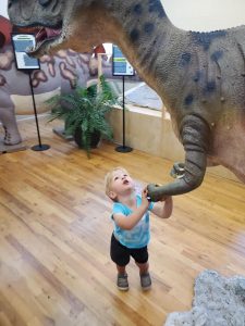 Boy and T-rex